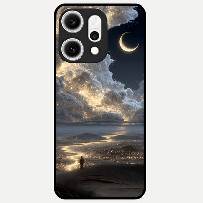  Moonlight Spark Path Glass Case For Oppo Reno 14 Pro back cover – full design glossy printed glass finish