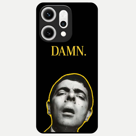  Mr Bean Damn Glass Case For Oppo Reno 14 Pro back cover – full design glossy printed glass finish