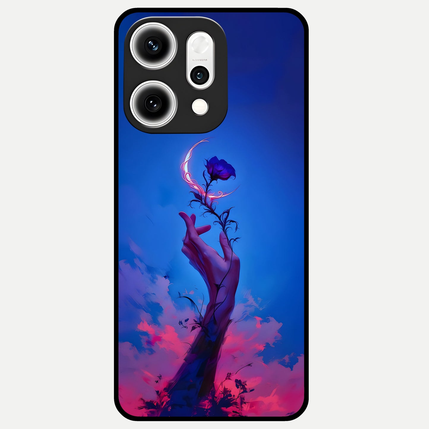  Mystic Hand Glass Case For Oppo Reno 14 Pro back cover – full design glossy printed glass finish