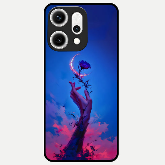  Mystic Hand Glass Case For Oppo Reno 14 Pro back cover – full design glossy printed glass finish