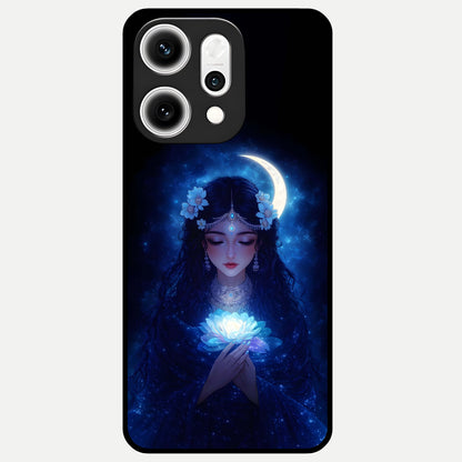  Mystic Moon Queen Glass Case For Oppo Reno 14 Pro back cover – full design glossy printed glass finish