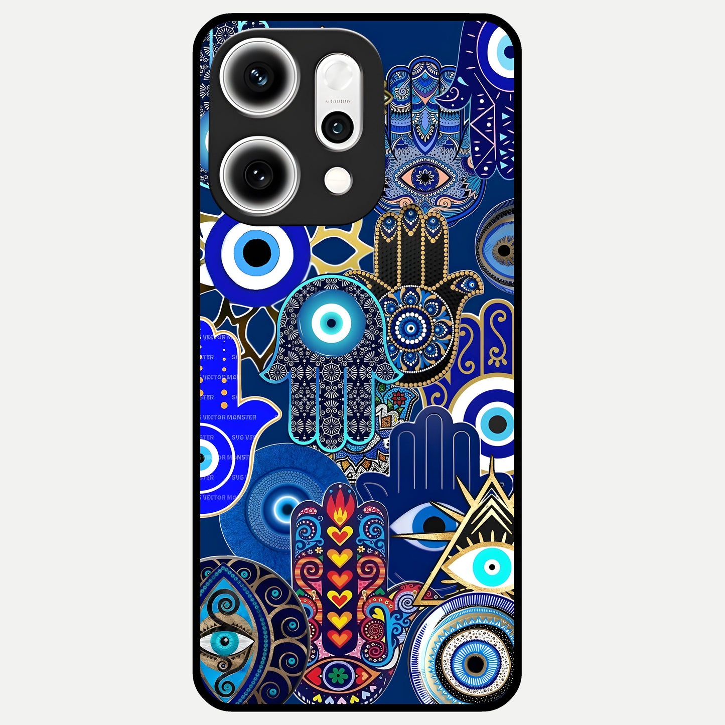  Mystic Palm Guard Glass Case For Oppo Reno 14 Pro back cover – full design glossy printed glass finish