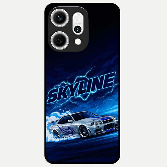  Neon Drift Beast Glass Case For Oppo Reno 14 Pro back cover – full design glossy printed glass finish