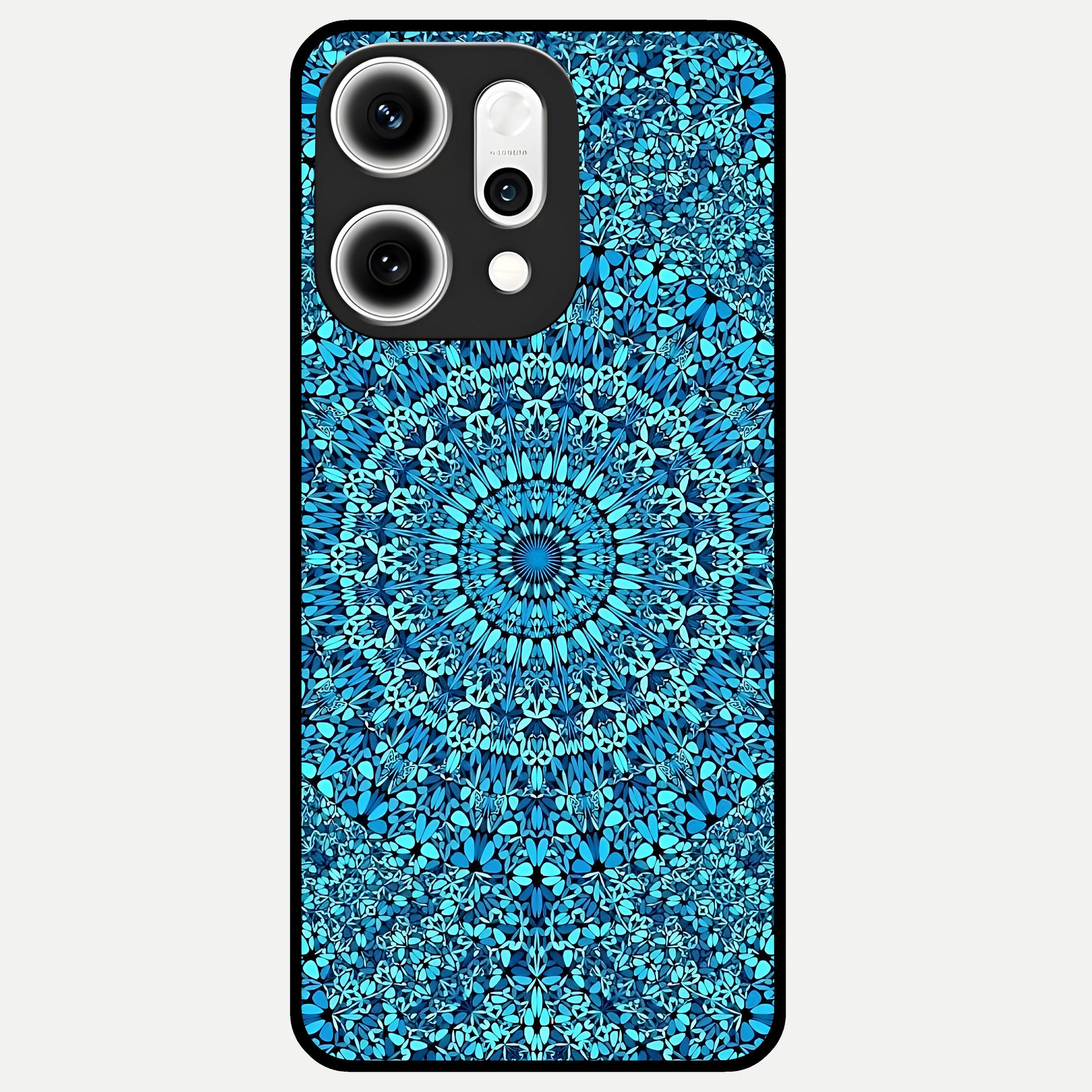  Ocean Bloom Mandala Glass Case For Oppo Reno 14 Pro back cover – full design glossy printed glass finish