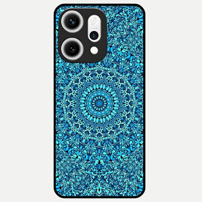  Ocean Bloom Mandala Glass Case For Oppo Reno 14 Pro back cover – full design glossy printed glass finish