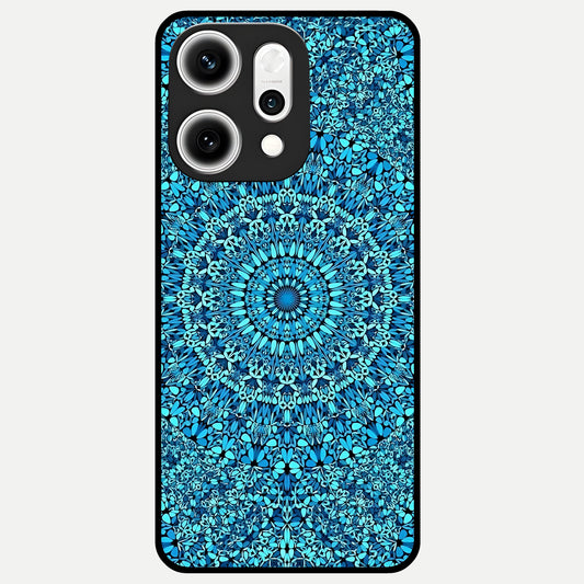  Ocean Bloom Mandala Glass Case For Oppo Reno 14 Pro back cover – full design glossy printed glass finish