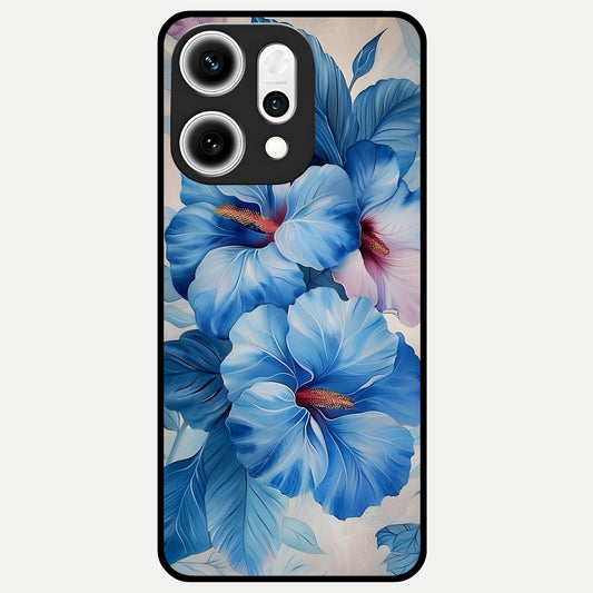  Ocean Hibiscus Grace Glass Case For Oppo Reno 14 Pro back cover – full design glossy printed glass finish
