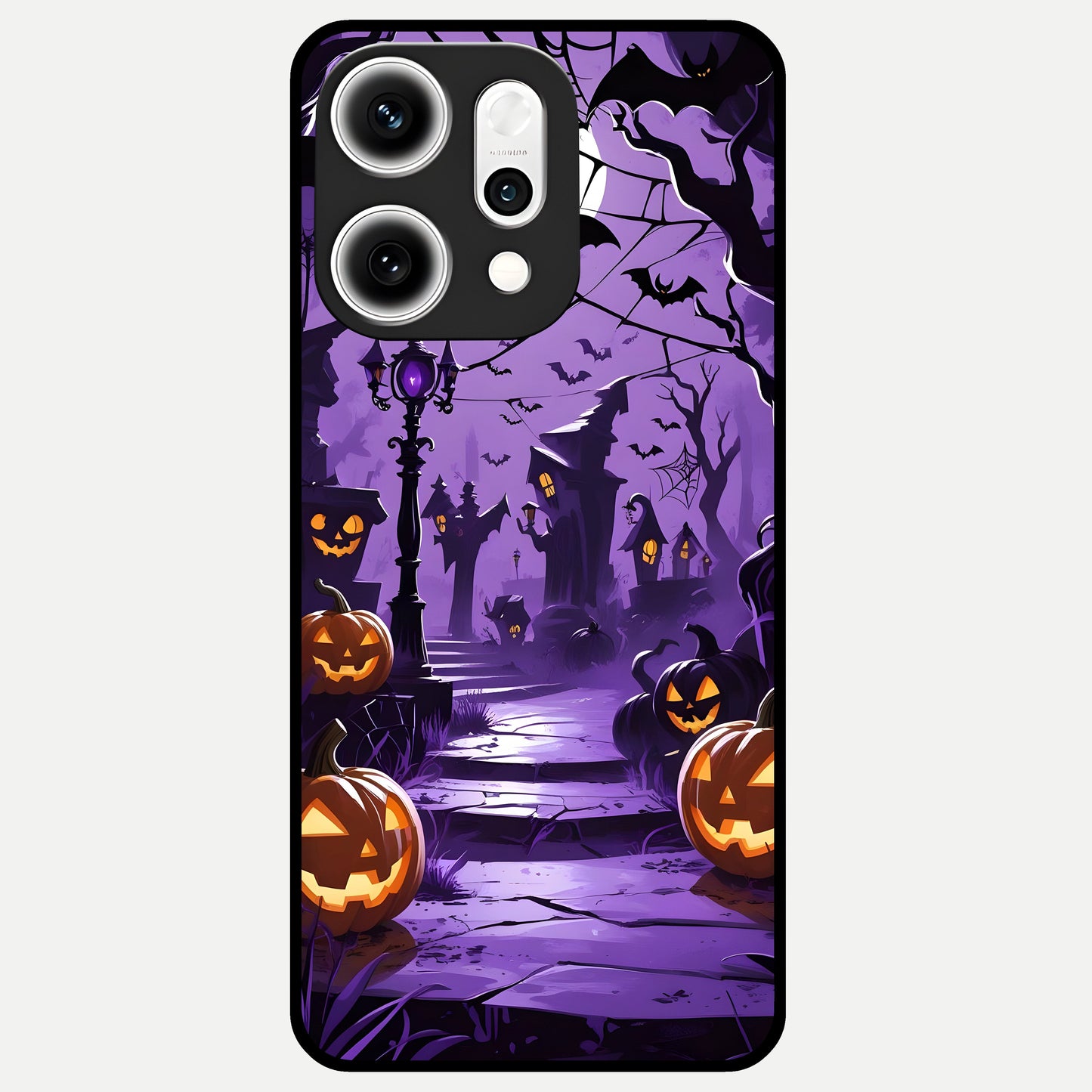  Pumpkin Patch Halloween Glass Case For Oppo Reno 14 Pro back cover – full design glossy printed glass finish