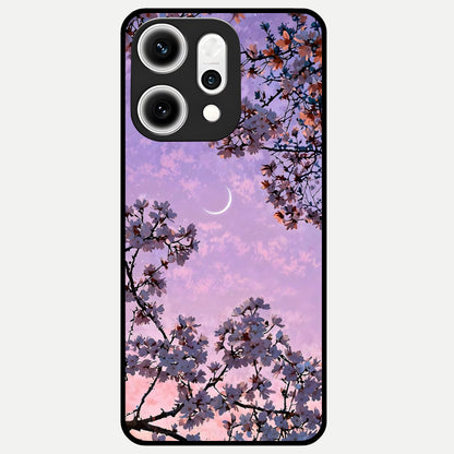  Purple Serenity Moon Glass Case For Oppo Reno 14 Pro back cover – full design glossy printed glass finish