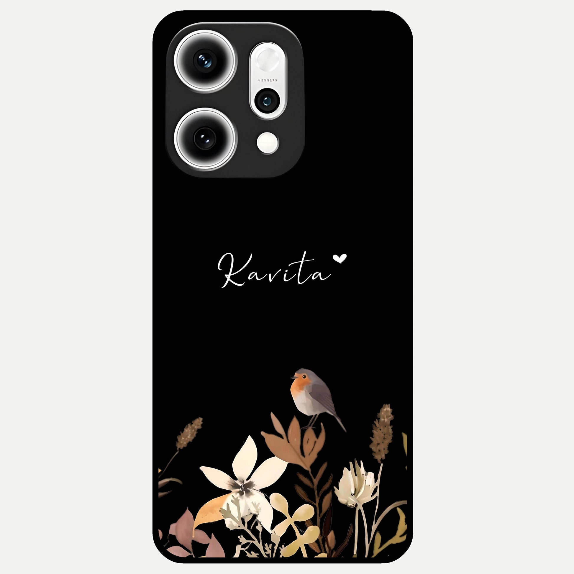  Quiet Garden Tune Custom Name Glass Case For Oppo Reno 14 Pro back cover – full design glossy printed glass finish