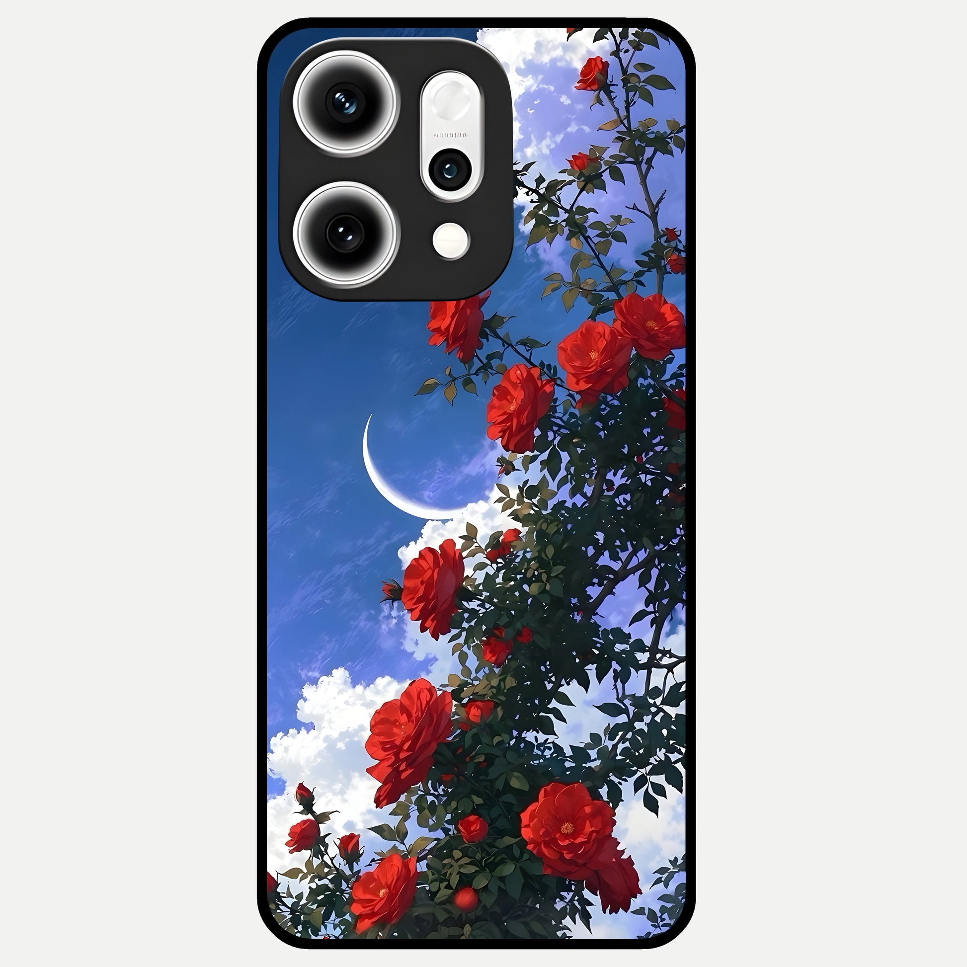  Rose Drift Flowers Glass Case For Oppo Reno 14 Pro back cover – full design glossy printed glass finish