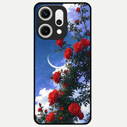  Rose Drift Flowers Glass Case For Oppo Reno 14 Pro back cover – full design glossy printed glass finish