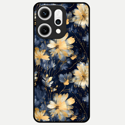  Royal Petal Dream Glass Case For Oppo Reno 14 Pro back cover – full design glossy printed glass finish