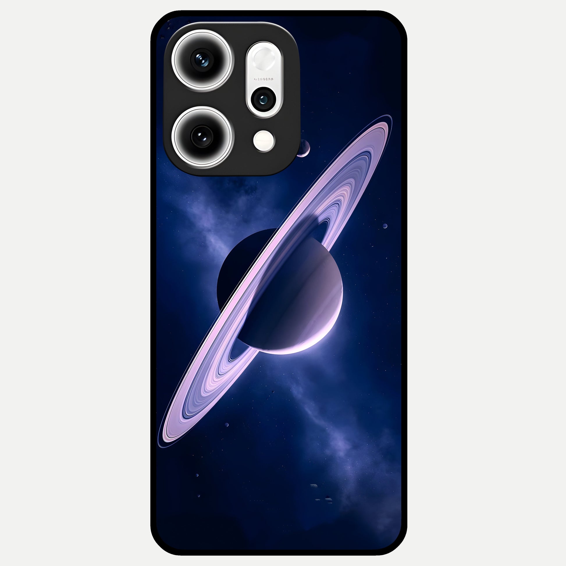  Saturn Ring Mystique Glass Case For Oppo Reno 14 Pro back cover – full design glossy printed glass finish