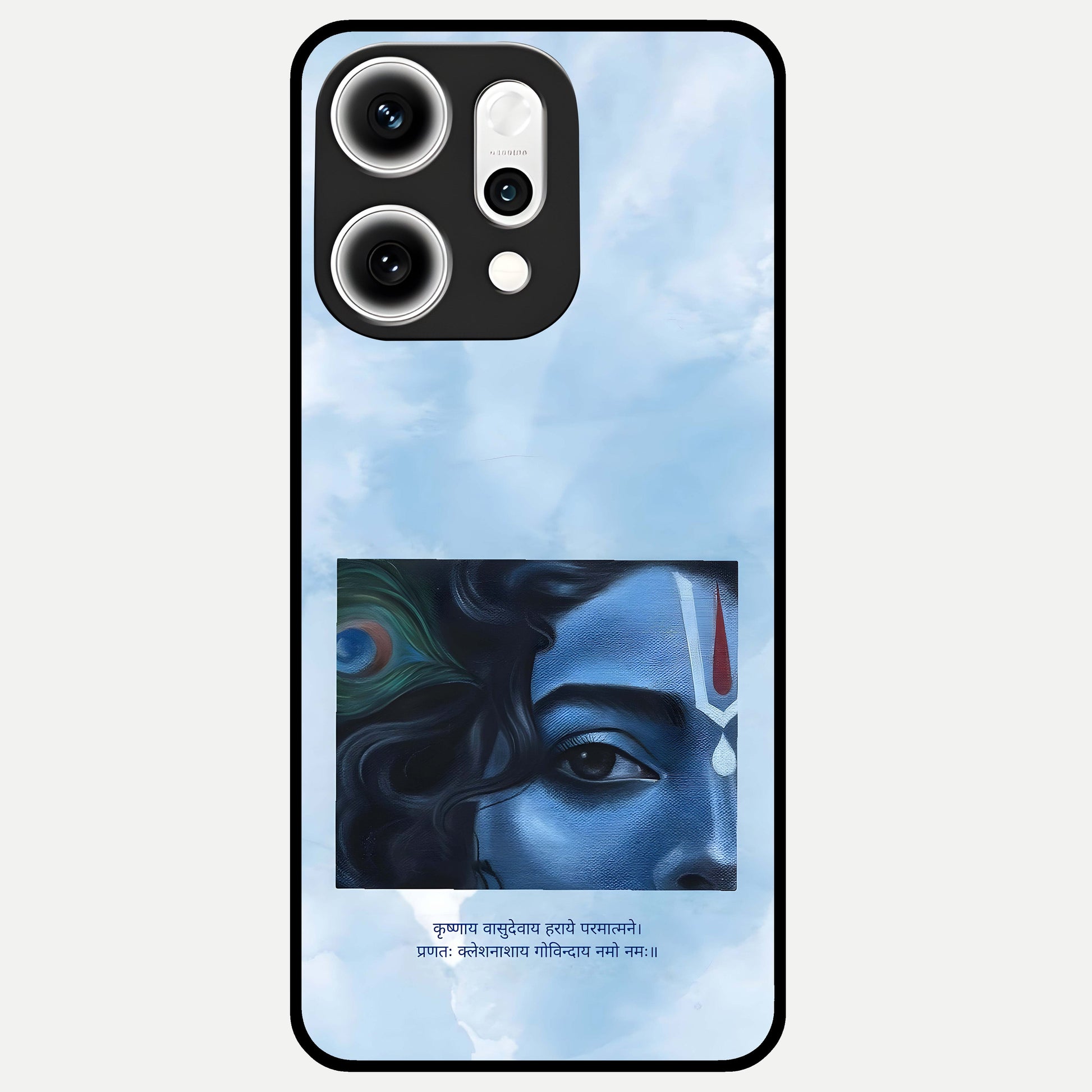  Spiritual Krishna Glass Case For Oppo Reno 14 Pro back cover – full design glossy printed glass finish