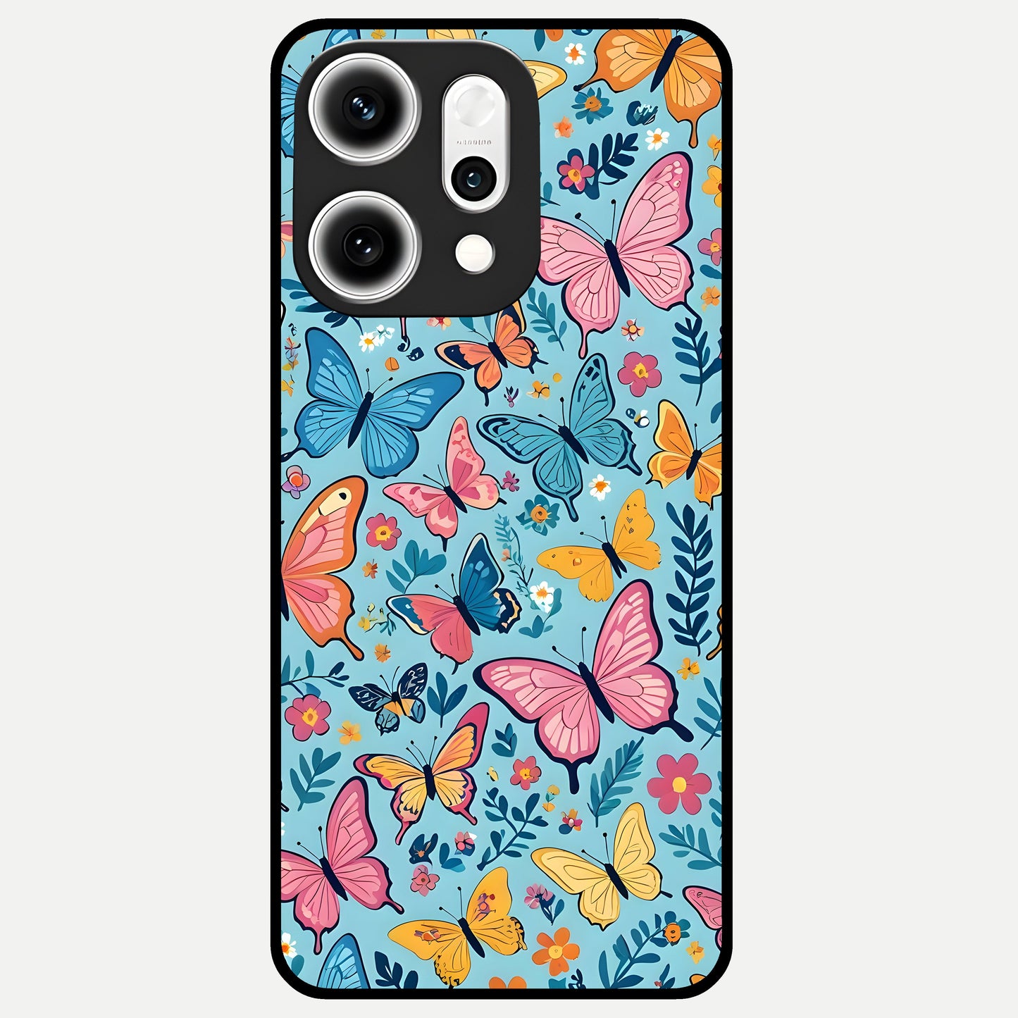  Spring Wing Garden Glass Case For Oppo Reno 14 Pro back cover – full design glossy printed glass finish