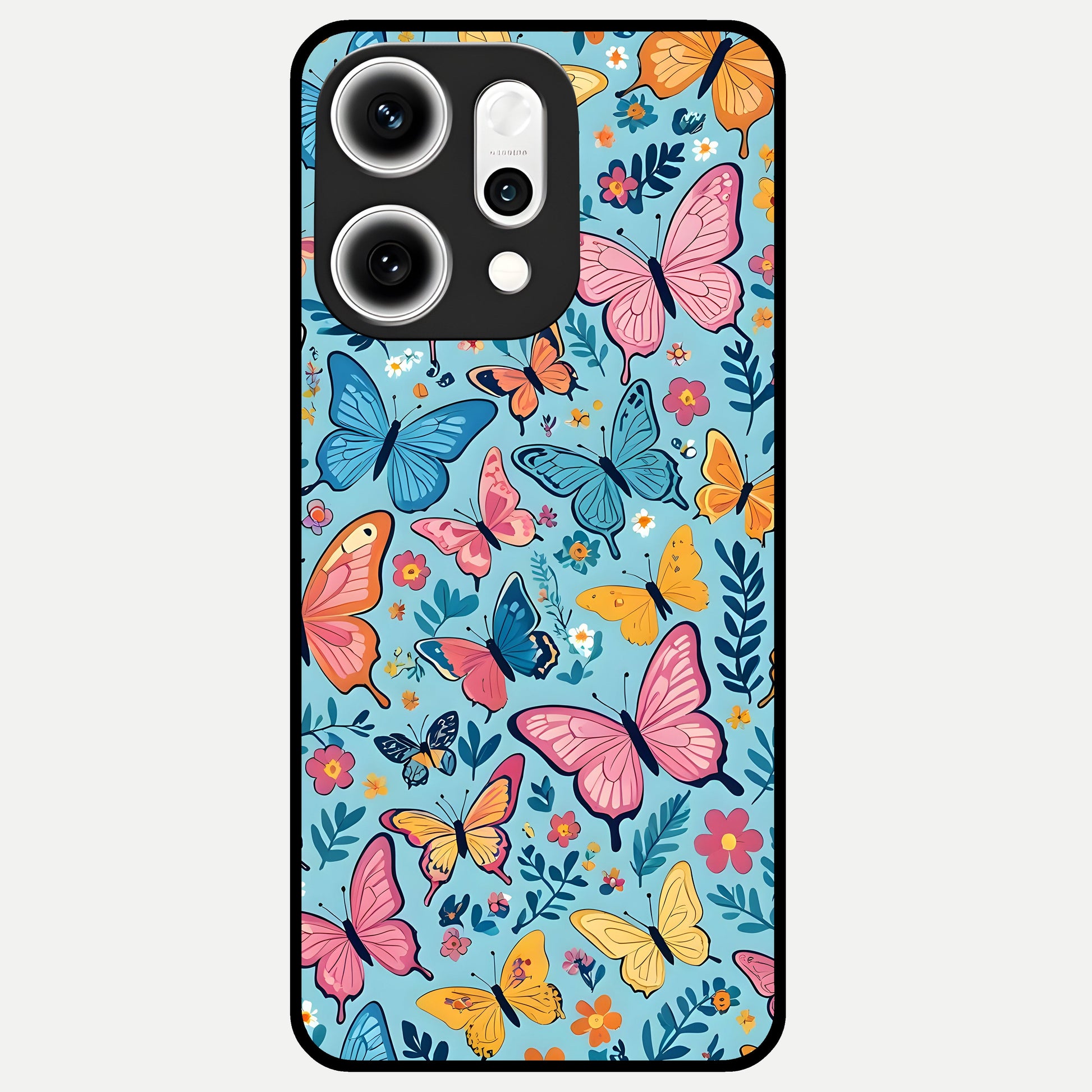  Spring Wing Garden Glass Case For Oppo Reno 14 Pro back cover – full design glossy printed glass finish