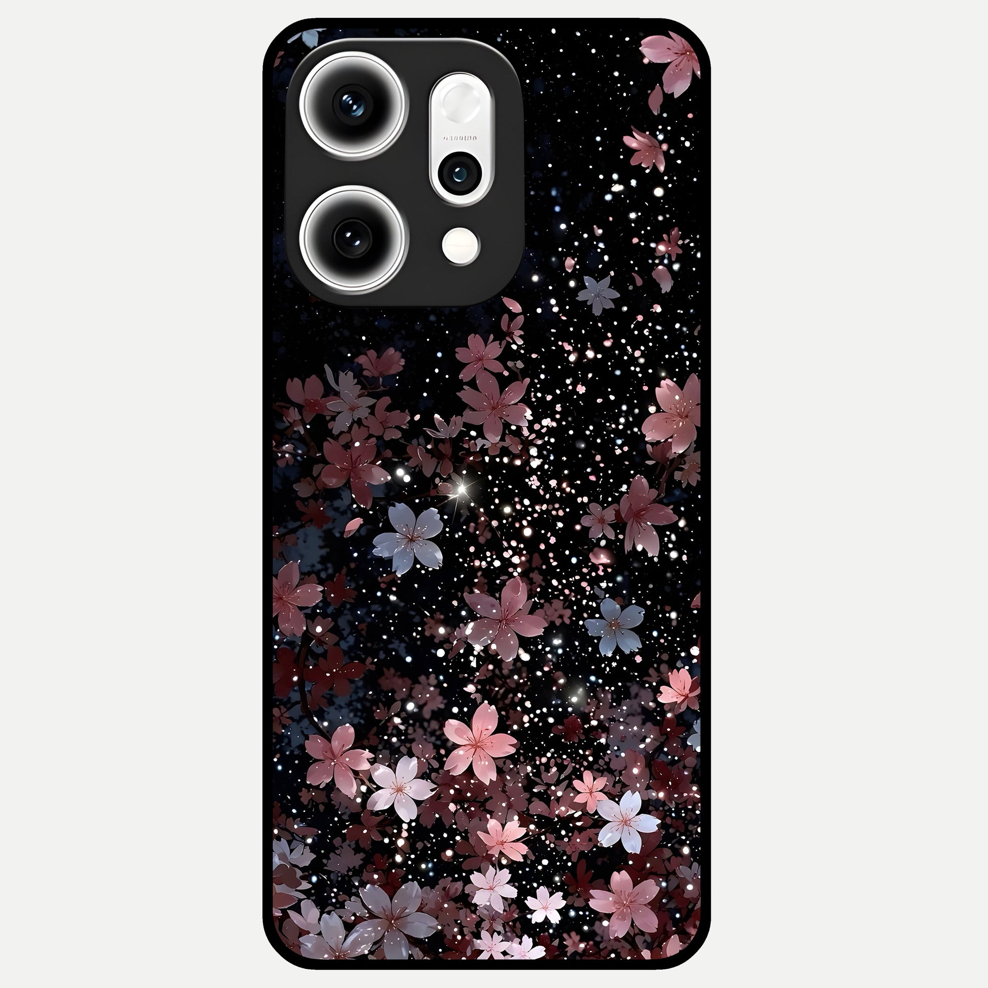  Starlit Flower Dreams Glass Case For Oppo Reno 14 Pro back cover – full design glossy printed glass finish