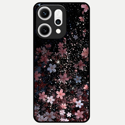  Starlit Flower Dreams Glass Case For Oppo Reno 14 Pro back cover – full design glossy printed glass finish