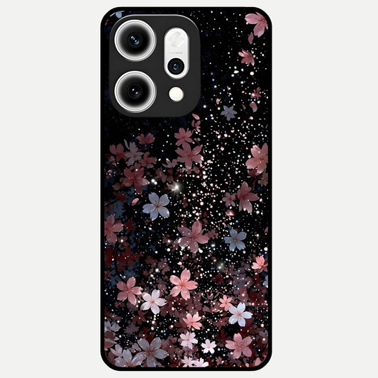  Starlit Flower Dreams Glass Case For Oppo Reno 14 Pro back cover – full design glossy printed glass finish