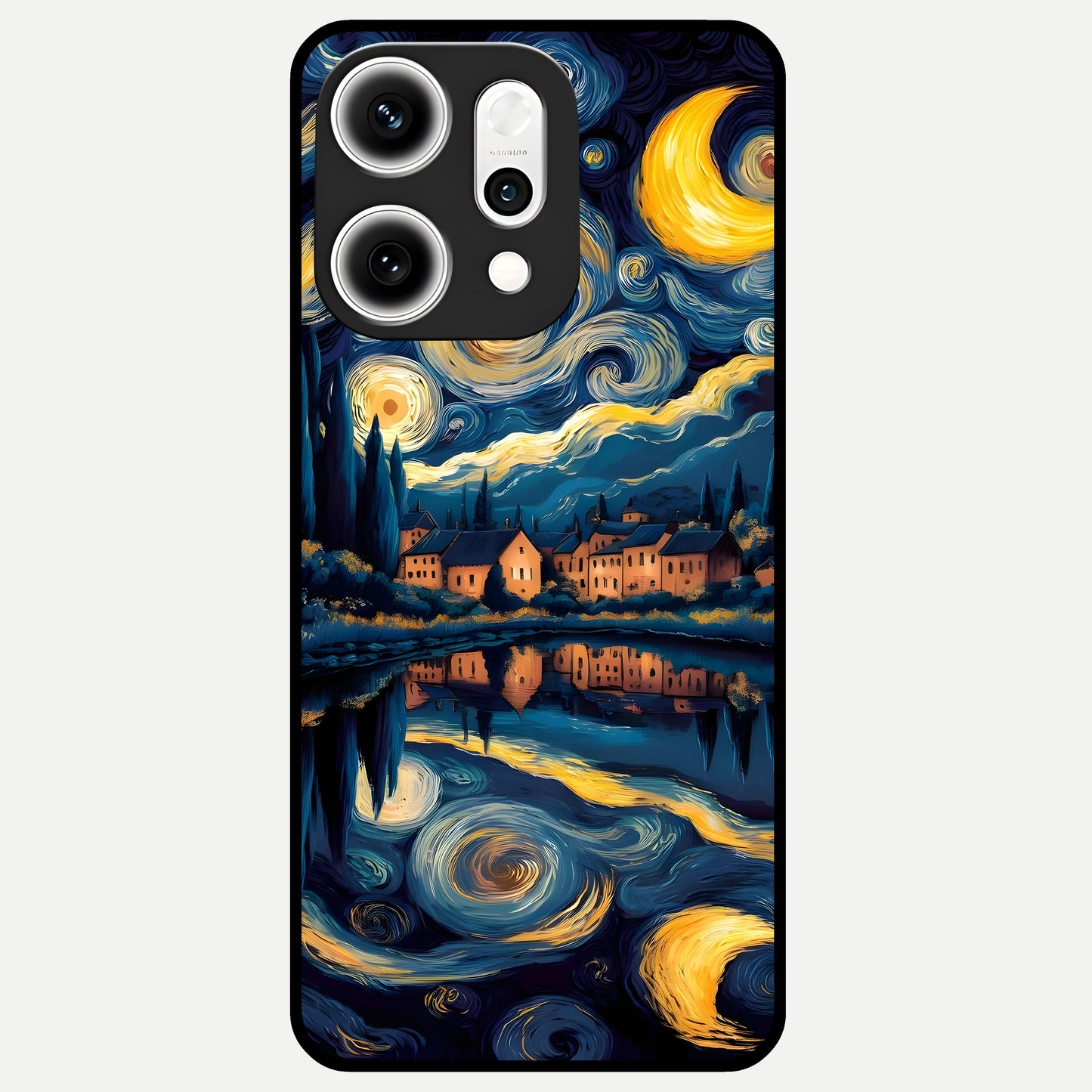  Starry Sky Serenity Glass Case For Oppo Reno 14 Pro back cover – full design glossy printed glass finish