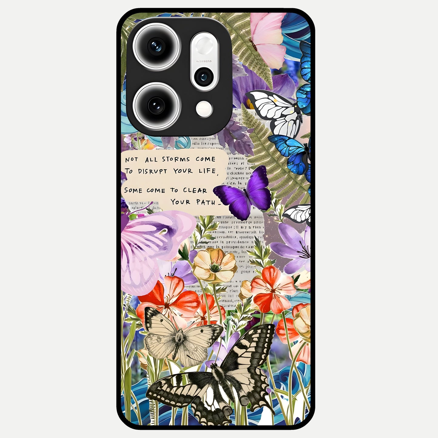  Storm Path Bloom Glass Case For Oppo Reno 14 Pro back cover – full design glossy printed glass finish