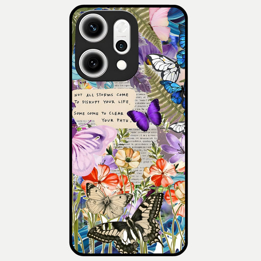  Storm Path Bloom Glass Case For Oppo Reno 14 Pro back cover – full design glossy printed glass finish