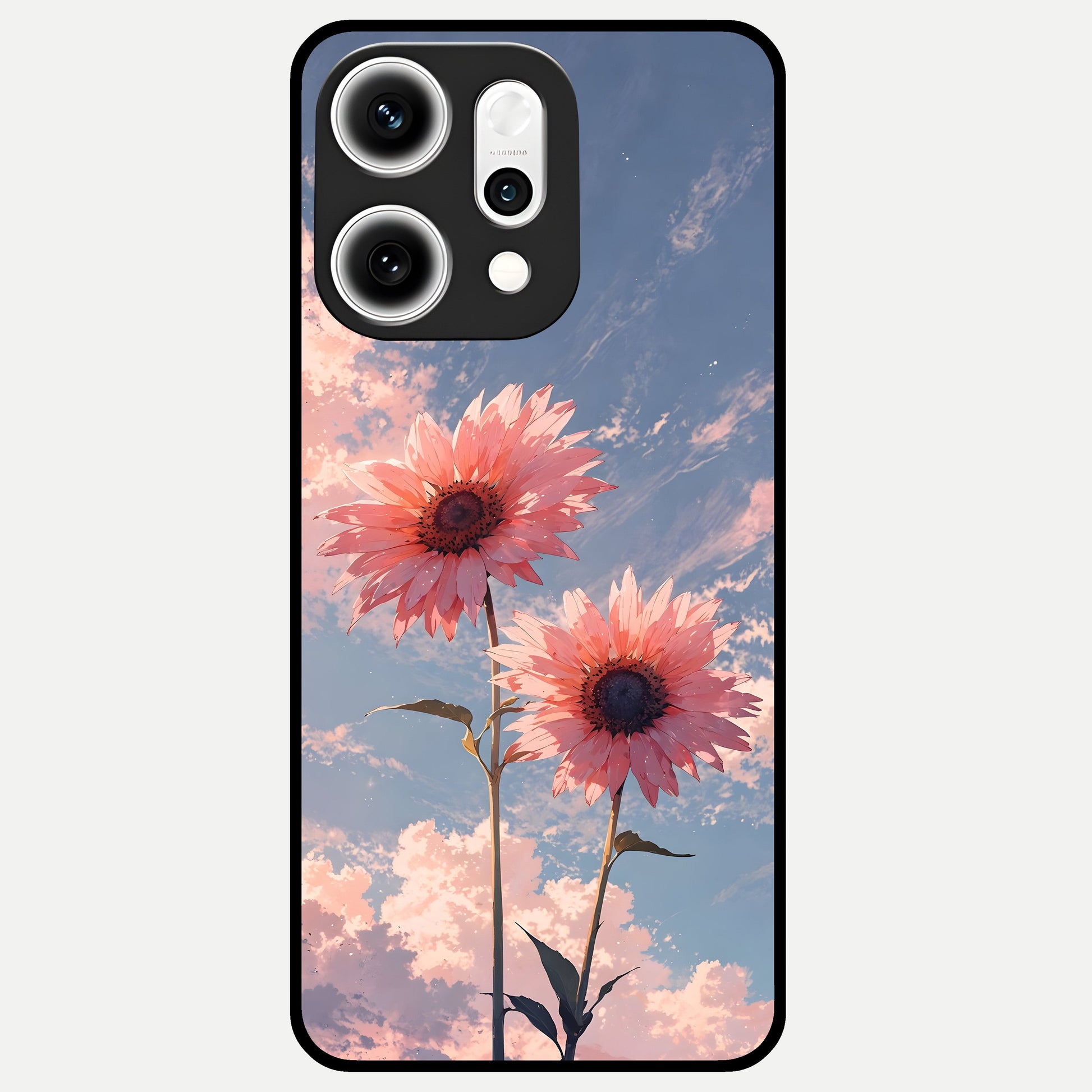  Sun Moon Balance Glass Case For Oppo Reno 14 Pro back cover – full design glossy printed glass finish
