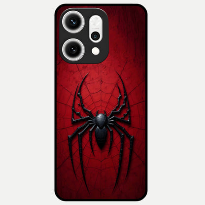  Superhero Web Emblem Glass Case For Oppo Reno 14 Pro back cover – full design glossy printed glass finish