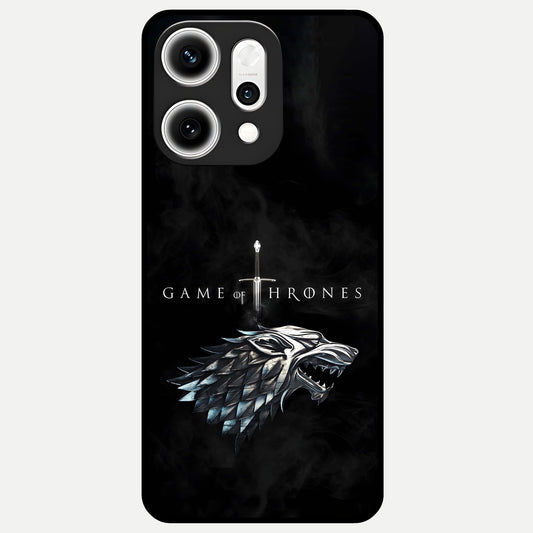  Throne Wolf Legacy Glass Case For Oppo Reno 14 Pro back cover – full design glossy printed glass finish