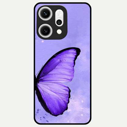  Violet Dream Wing Glass Case For Oppo Reno 14 Pro back cover – full design glossy printed glass finish