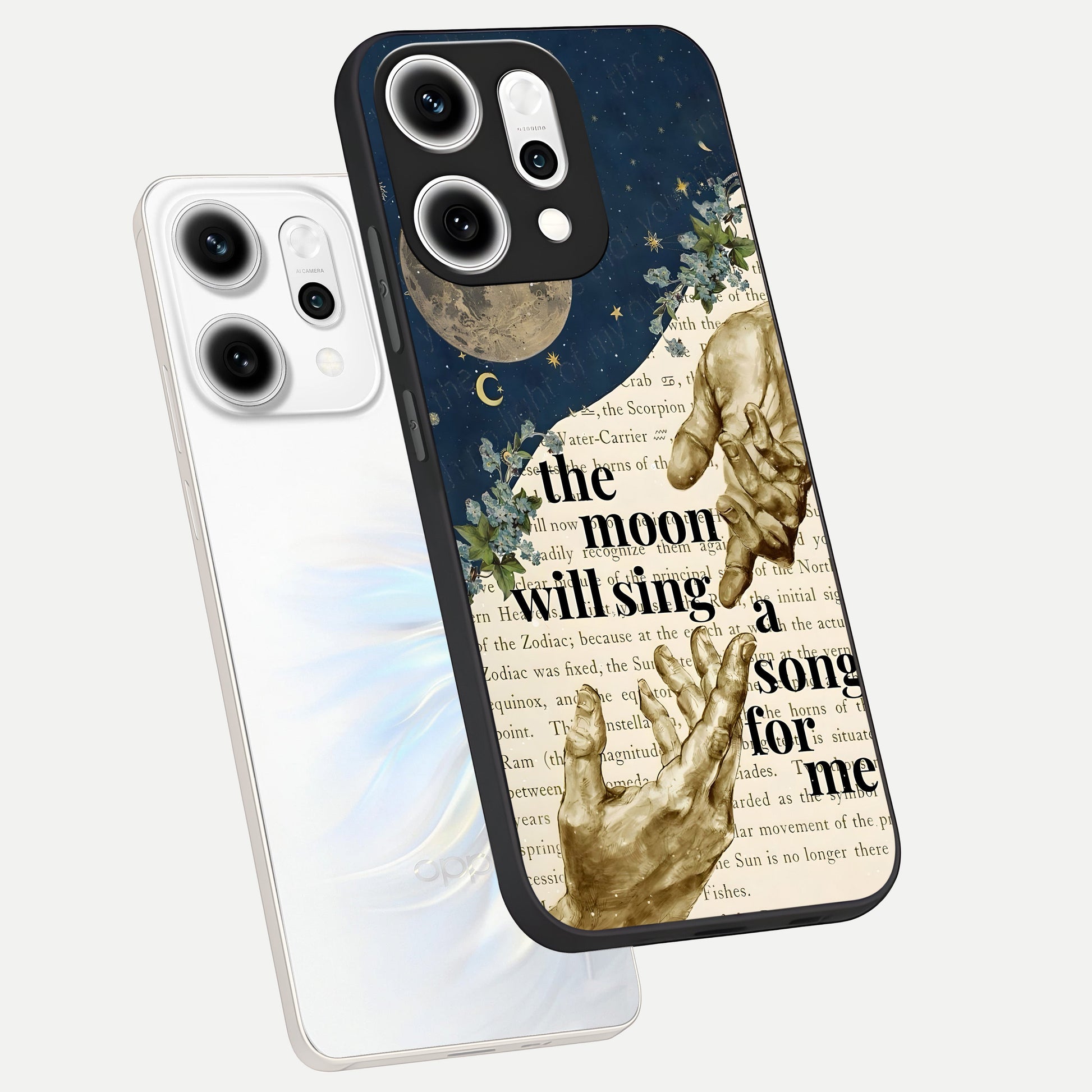 Aesthetic Divine phone case For Oppo Reno 14 Pro showing premium glass back cover with detailed artwork