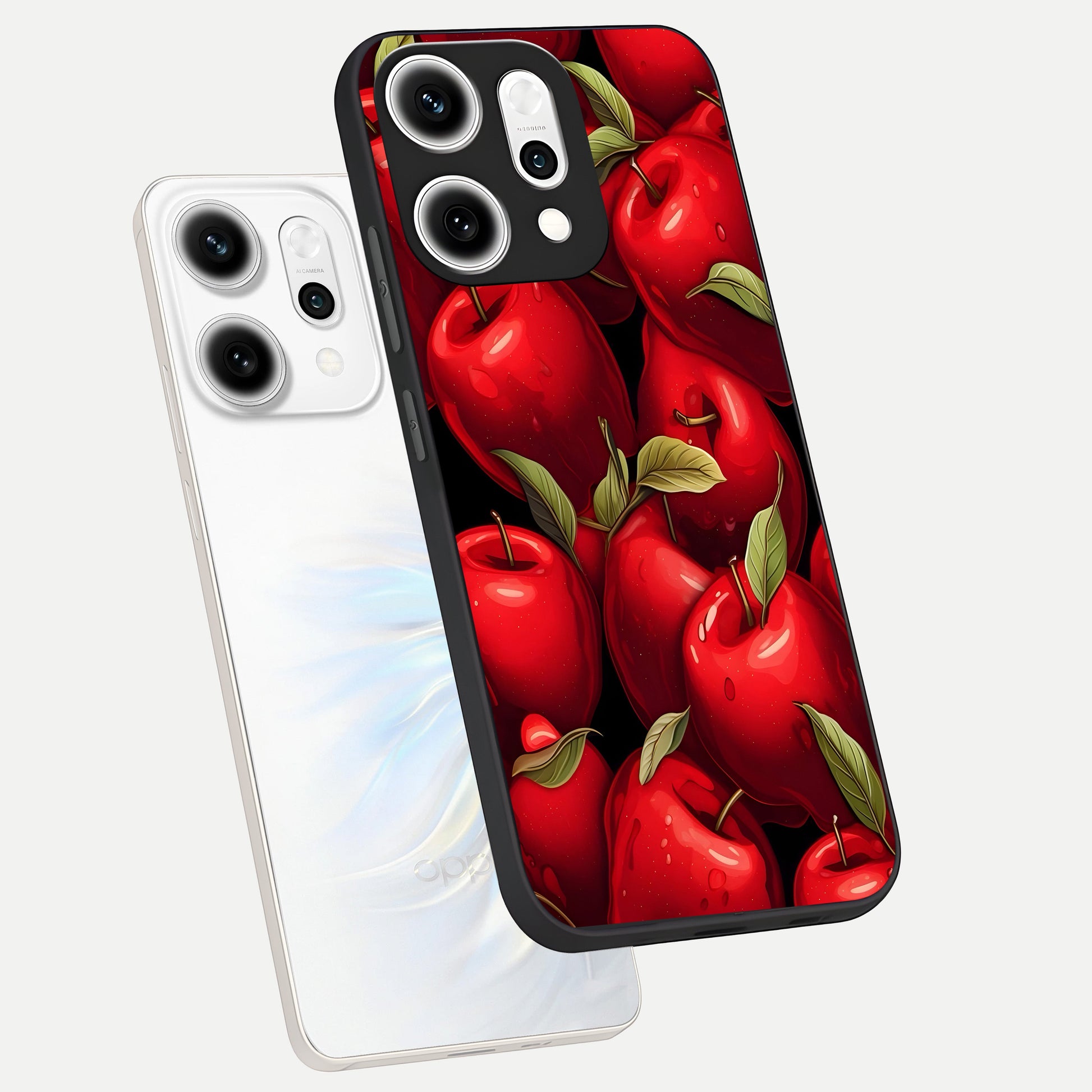  Apple Pattern phone case For Oppo Reno 14 Pro showing premium glass back cover with detailed artwork