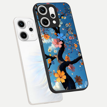  Blossom Dream Sky phone case For Oppo Reno 14 Pro showing premium glass back cover with detailed artwork