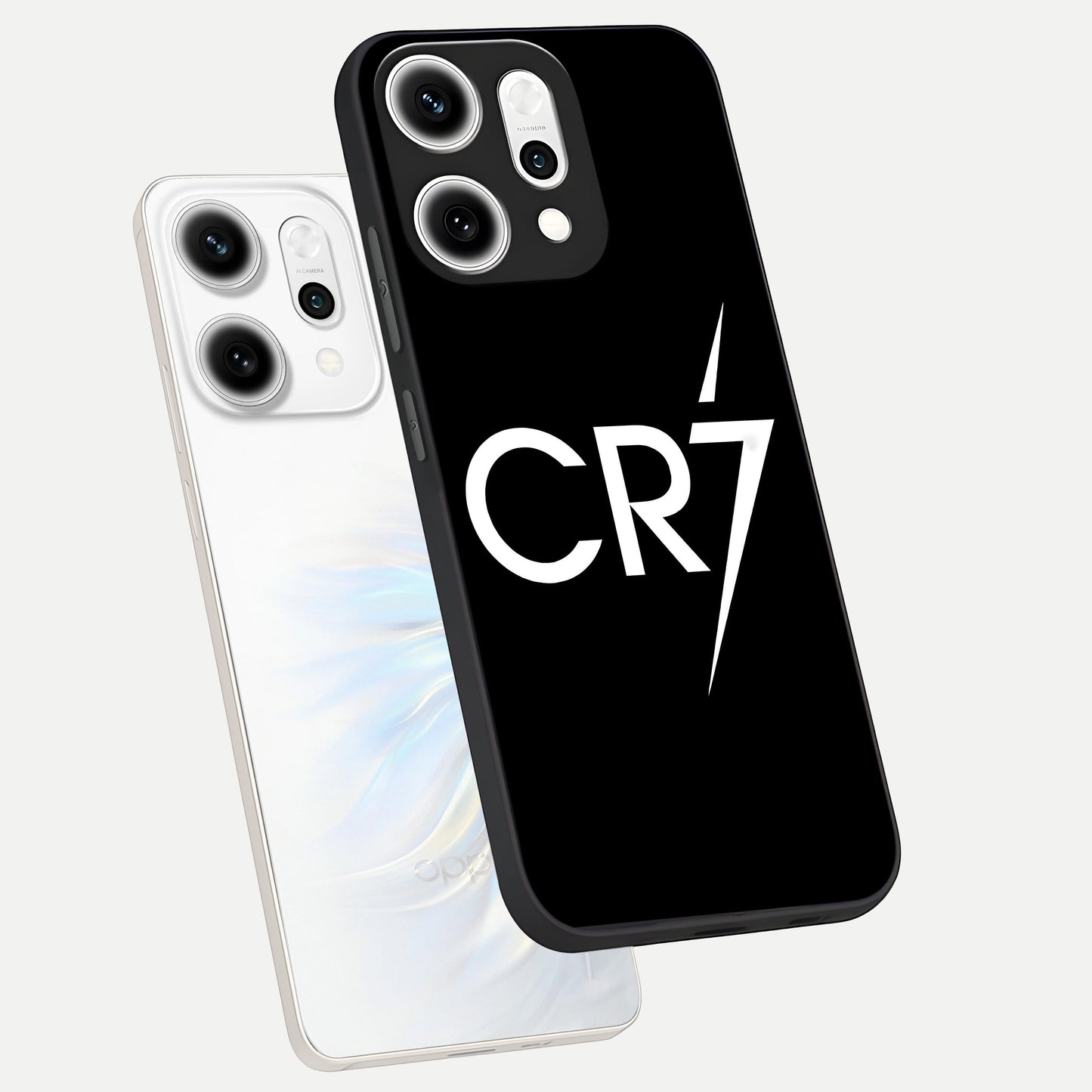 CR7 Elite Strike phone case For Oppo Reno 14 Pro showing premium glass back cover with detailed artwork