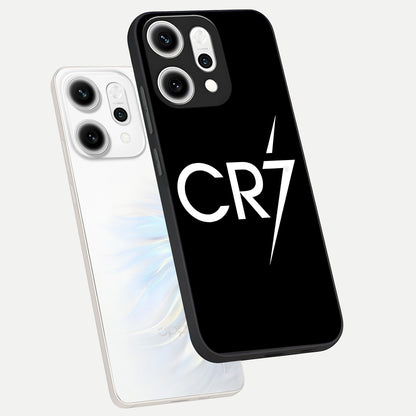  CR7 Elite Strike phone case For Oppo Reno 14 Pro showing premium glass back cover with detailed artwork