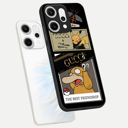  Cartoon Brand Play Mashup phone case For Oppo Reno 14 Pro showing premium glass back cover with detailed artwork