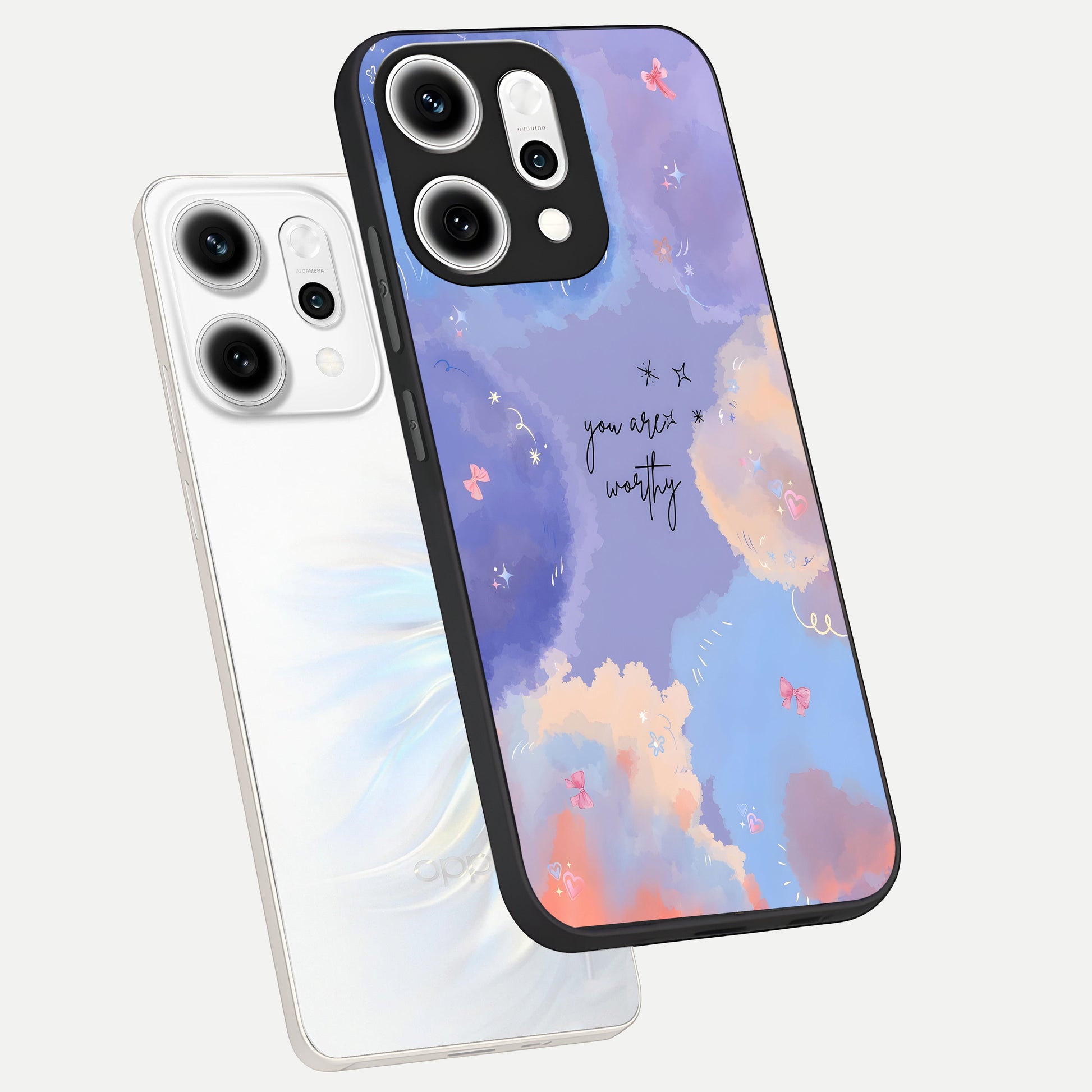  Celestial Cloud Magic phone case For Oppo Reno 14 Pro showing premium glass back cover with detailed artwork