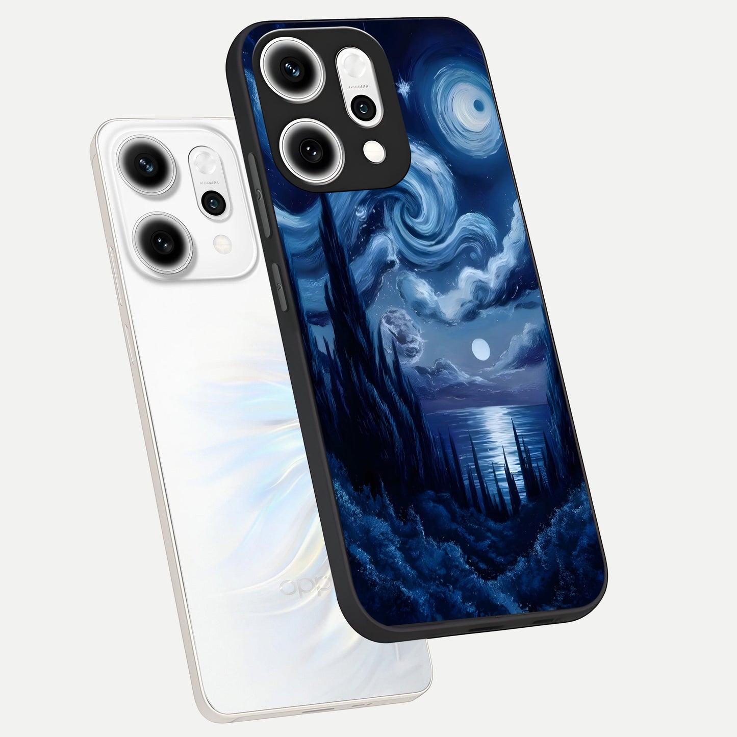  Celestial Dream Van Gogh phone case For Oppo Reno 14 Pro showing premium glass back cover with detailed artwork
