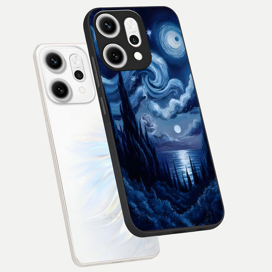  Celestial Dream Van Gogh phone case For Oppo Reno 14 Pro showing premium glass back cover with detailed artwork