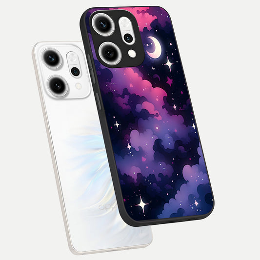  Celestial Moon Magic phone case For Oppo Reno 14 Pro showing premium glass back cover with detailed artwork