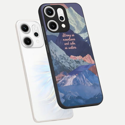  Celestial Mountain Calm phone case For Oppo Reno 14 Pro showing premium glass back cover with detailed artwork