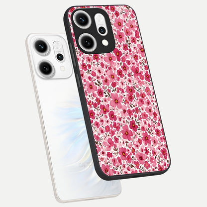  Cherry Blossom Charm phone case For Oppo Reno 14 Pro showing premium glass back cover with detailed artwork