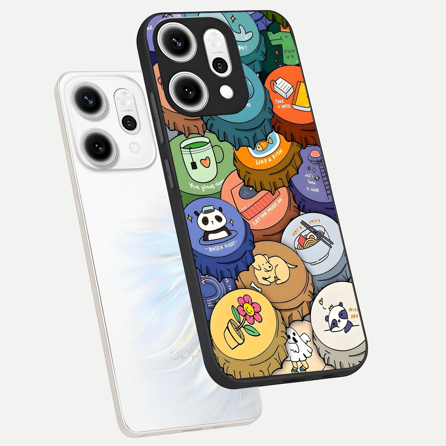  Coins Patterns phone case For Oppo Reno 14 Pro showing premium glass back cover with detailed artwork