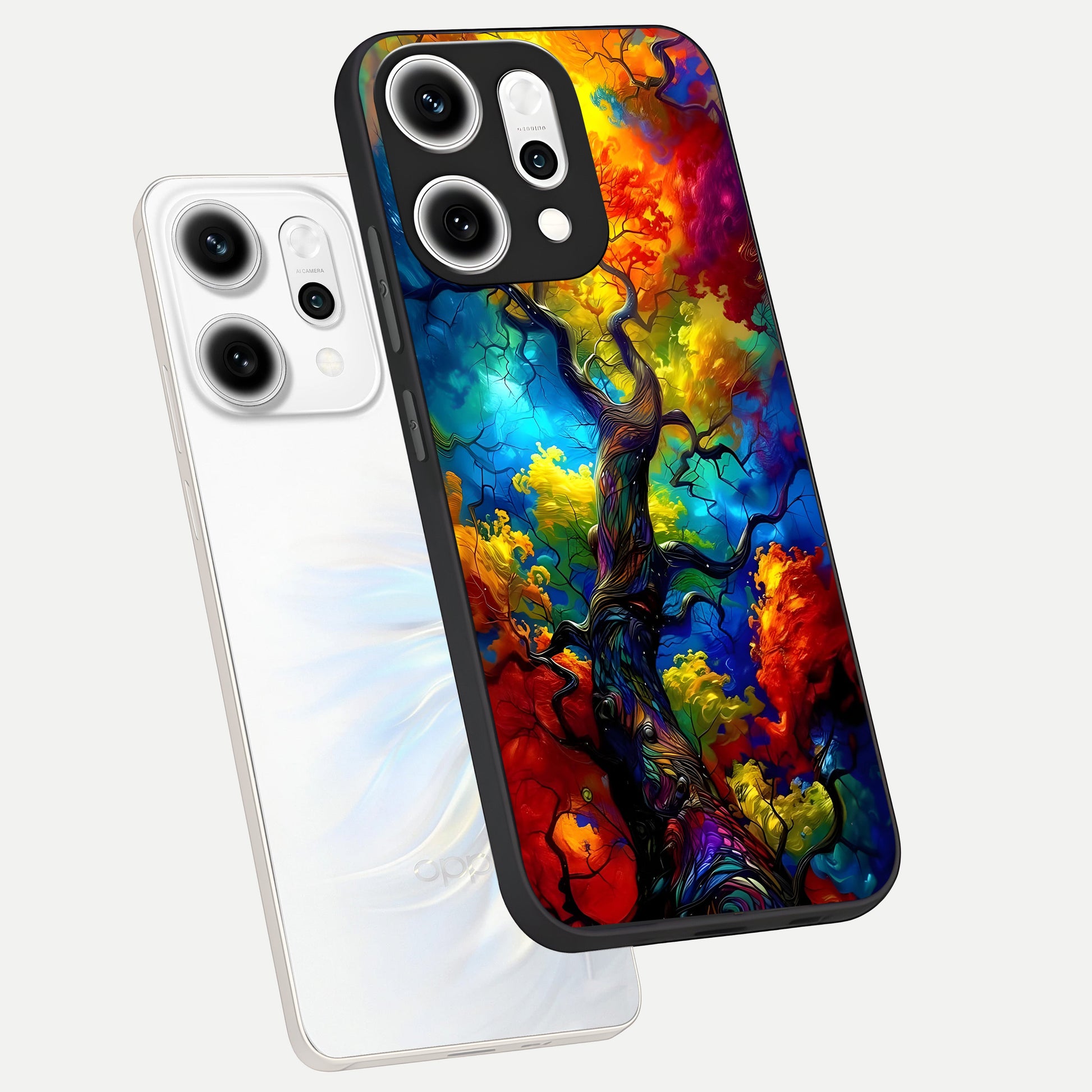  Colorful Soda Bottles phone case For Oppo Reno 14 Pro showing premium glass back cover with detailed artwork