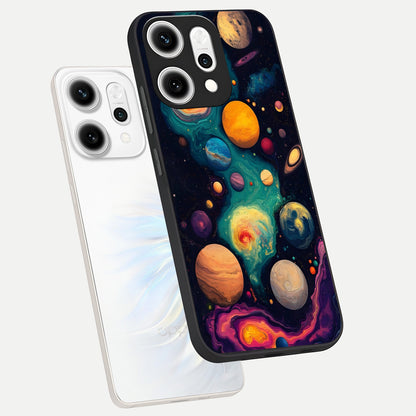  Cosmic Planet Journey phone case For Oppo Reno 14 Pro showing premium glass back cover with detailed artwork
