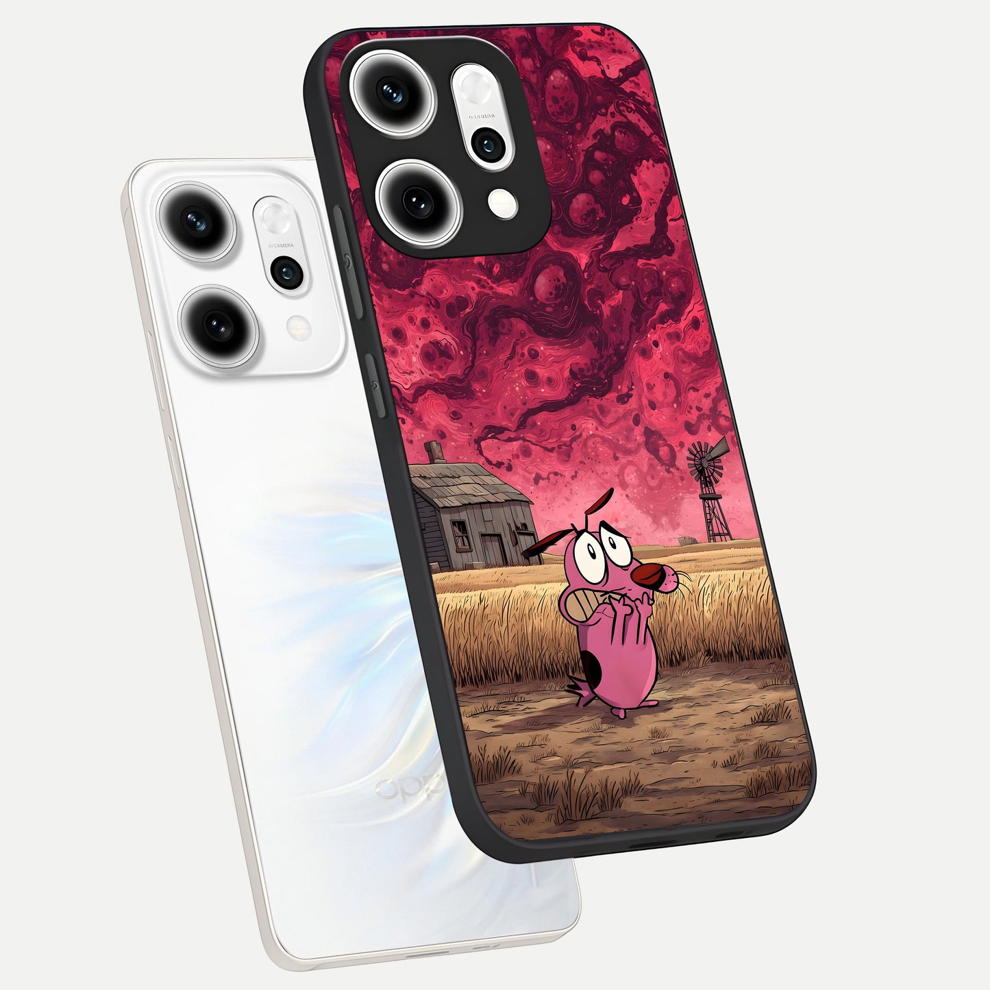  Courage Under Sky phone case For Oppo Reno 14 Pro showing premium glass back cover with detailed artwork