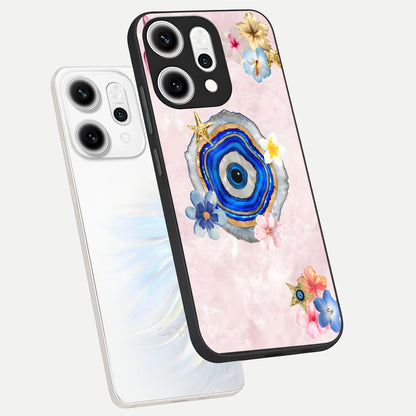  Divine Aura Bloom phone case For Oppo Reno 14 Pro showing premium glass back cover with detailed artwork