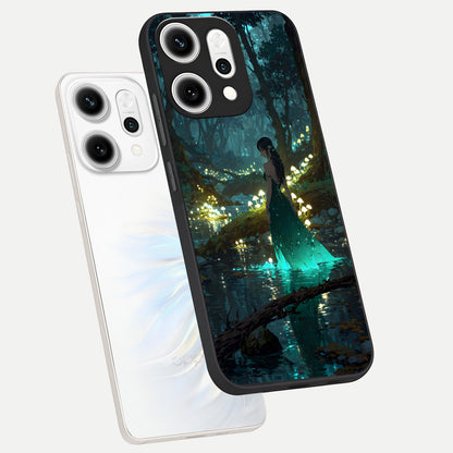  Enchanted Forest Glow phone case For Oppo Reno 14 Pro showing premium glass back cover with detailed artwork