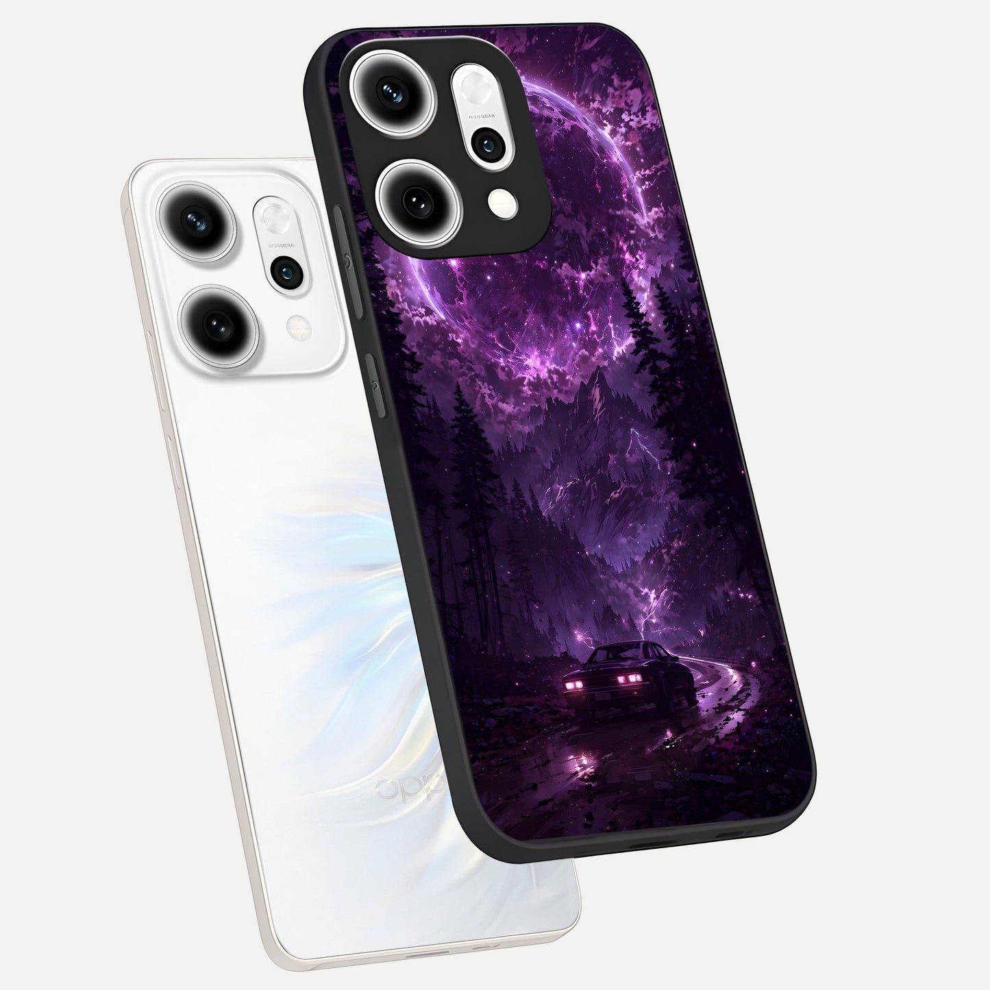  Eternal Cosmic Drive phone case For Oppo Reno 14 Pro showing premium glass back cover with detailed artwork